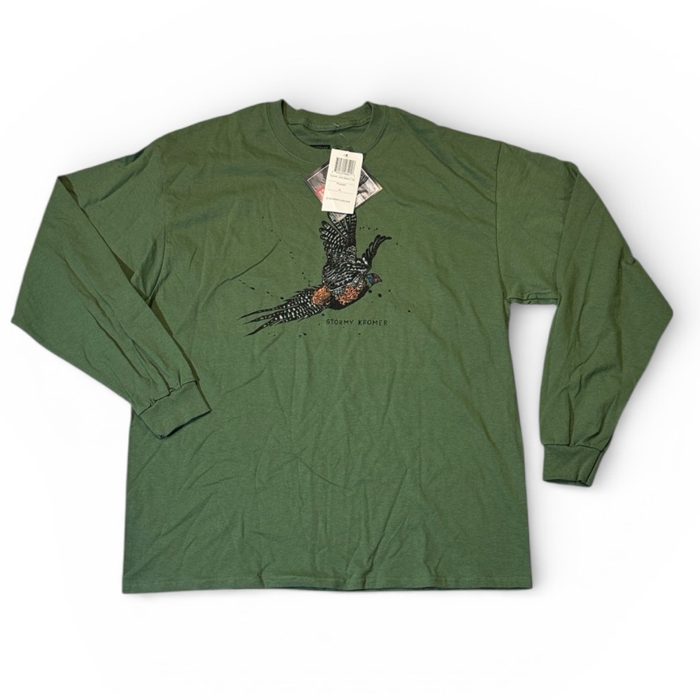 NEW Stormy Kromer mens XL green long sleeve crewneck pheasant t-shirt NWT